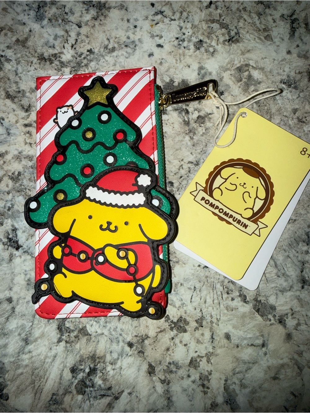 Loungefly Pompompurin Holiday Wallet in Yellow, Green & Red